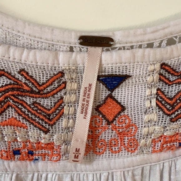 Free People Size M (US) Hand Embroidered Lace and Stretch Jersey Blouse - Picture 6 of 14